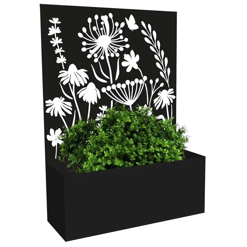 Jardinière en fer avec treillis