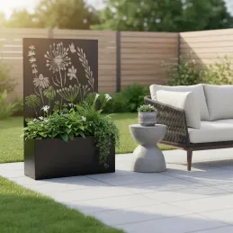 Jardinière en fer avec treillis