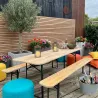 Ensemble table et banc de jardin Brasseur
