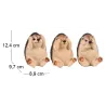 Hérissons expressifs en résine (Lot de 3)
