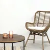 Fauteuil en rotin teinté gris