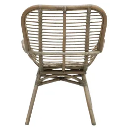 Fauteuil en rotin teinté gris