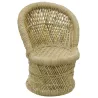 Fauteuil et tabouret pour enfant en roseau (Lot de 2)