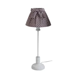 Lampe en bois et coton à pois