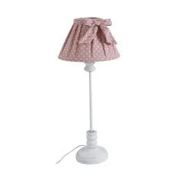 Lampe en bois et coton à pois