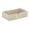 Porte-serviettes en rotin patiné blanc