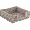 Porte-serviettes en rotin patiné blanc