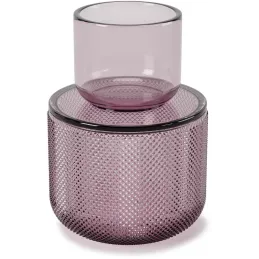 Pot en verre avec couvercle bougeoir intégré Allira