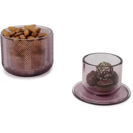Pot en verre avec couvercle bougeoir intégré Allira