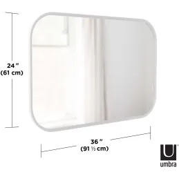 Miroir rectangulaire rebord caoutchouc 61 x 91 cm Hub