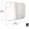 Miroir rectangulaire rebord caoutchouc 61 x 91 cm Hub