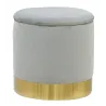 Pouf coffre en velours et métal