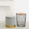 Pouf coffre en velours et métal