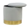 Pouf coffre en velours et métal