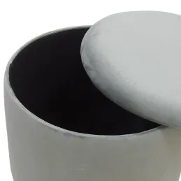 Pouf coffre en velours et métal
