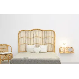 Tête de lit en rotin naturel