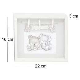 Cadre blanc en bois bébé pour photo 10 x 15 cm