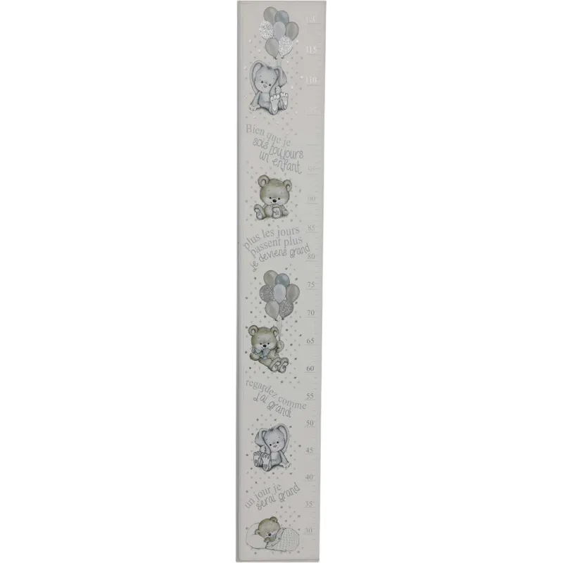 Toise en bois Nounours 120 x 12 cm