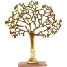 Arbre décoratif en aluminium doré et bois de manguier Arbre de vie