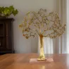 Arbre décoratif en aluminium doré et bois de manguier Arbre de vie