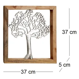 Cadre en bois et aluminium Arbre de vie 37 cm