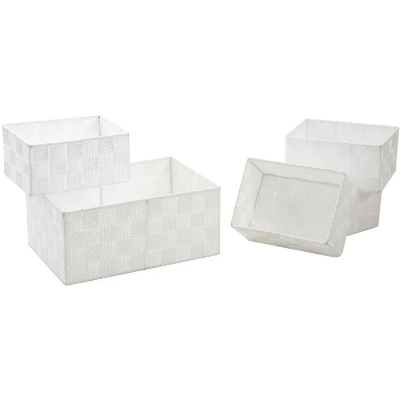 Corbeilles de rangement en nylon blanc (Lot de 5)