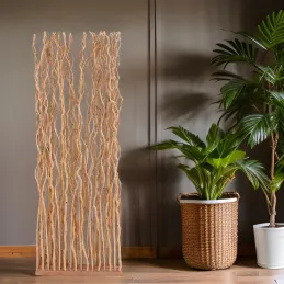 Paravent en osier avec socle et 45 tiges Twist