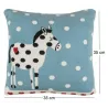 Housse de coussin en coton bio 35 x 35 cheval à pois