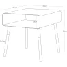 Table de chevet moderne en métal et bois