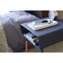 Table de chevet moderne en métal et bois