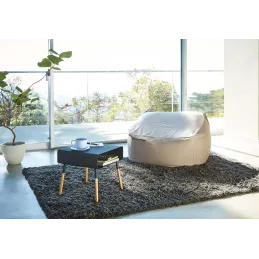 Table de chevet moderne en métal et bois