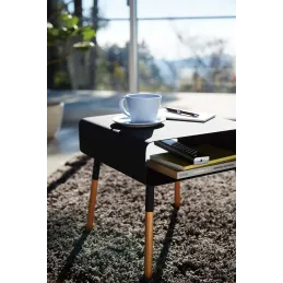 Table de chevet moderne en métal et bois