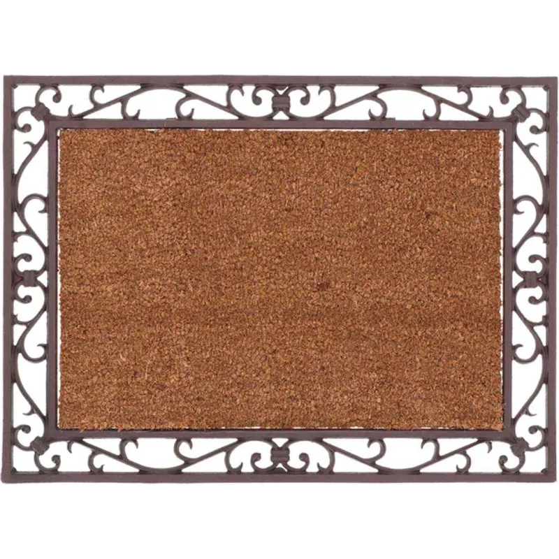 Paillasson antique en coco et fonte