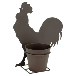 Cache-pot en métal rouillé