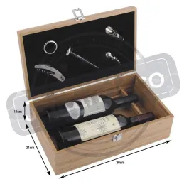 Coffret sommelier en bambou avec 5 accessoires œnologie