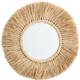 Miroir rond herbe séchée 50 cm