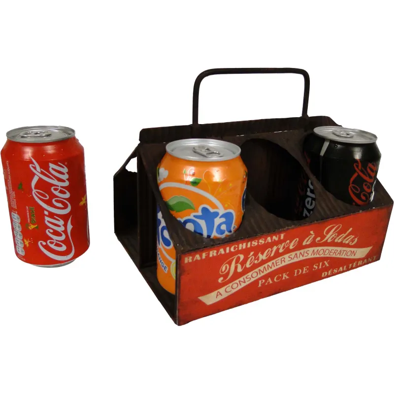 Range canettes en fer antique