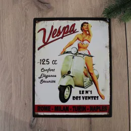 Plaque vintage en métal 22 x 28 cm