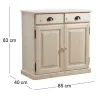 Buffet en bois brut 2 portes 2 tiroirs