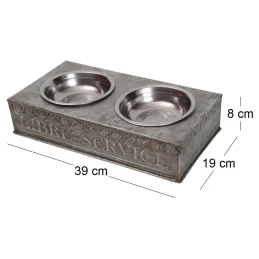 Gamelle double en zinc Libre service 36 cm
