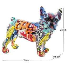 Bouledogue français en résine Graffiti