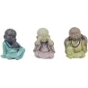 Moines colorés en résine (Lot de 3)