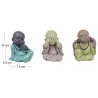 Moines colorés en résine (Lot de 3)