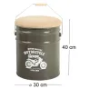 Pouf coffre de rangement en métal Motorcycle
