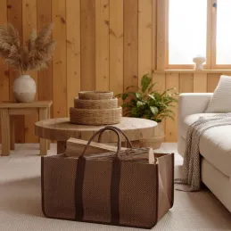 Sac à bûches en toile de jute
