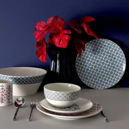 Assiette en porcelaine imprimée Cottage 25 cm (Lot de 6)