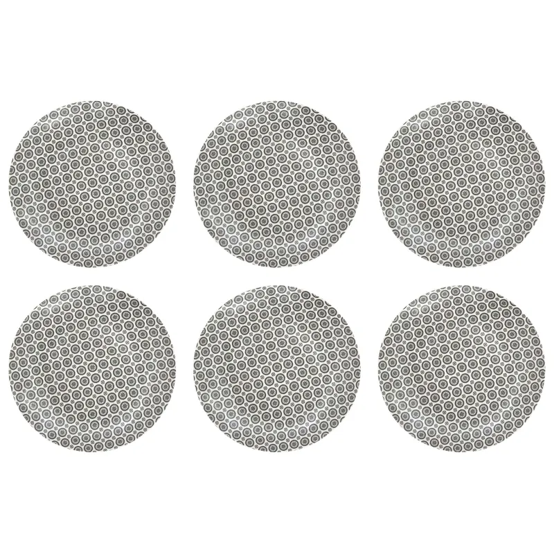 Assiette en porcelaine imprimée Cottage 25 cm (Lot de 6)
