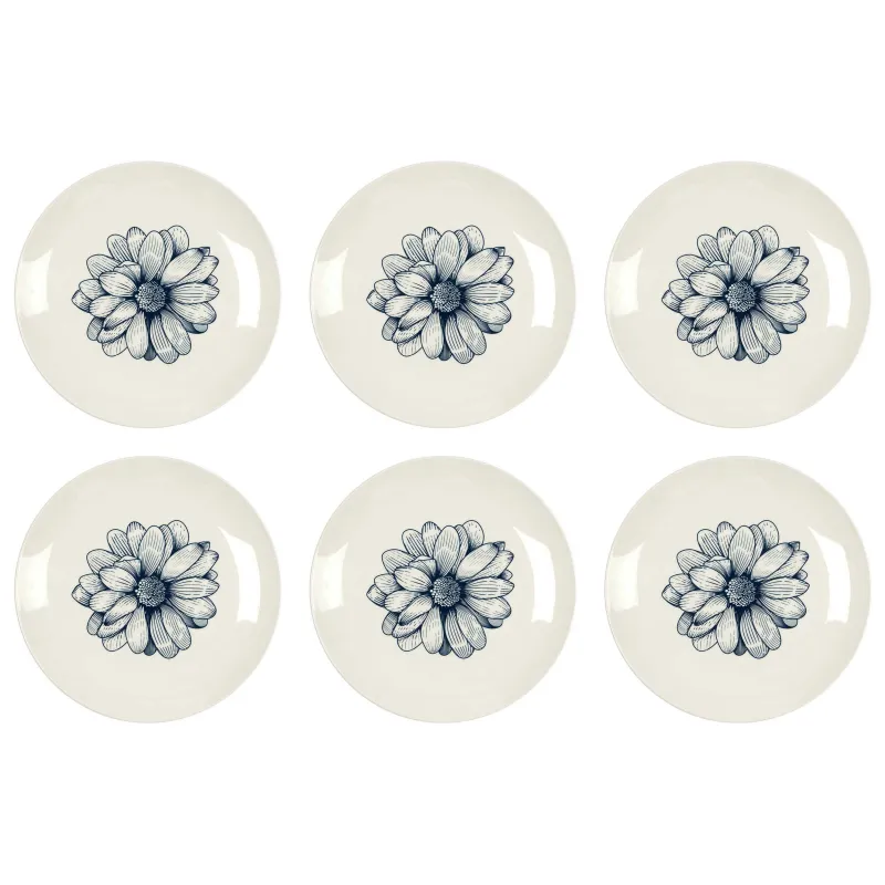 Assiette en porcelaine Cottage 20 cm (Lot de 6)