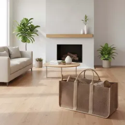 Sac à bûches en toile de jute