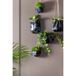 Jardinière suspendue en céramique marbrée 12 x 9.5 cm